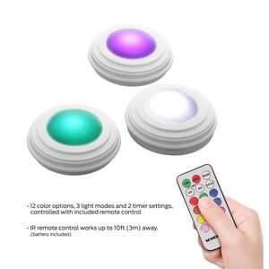 Remote controlled battery operated storage/cabinet multicolored lights